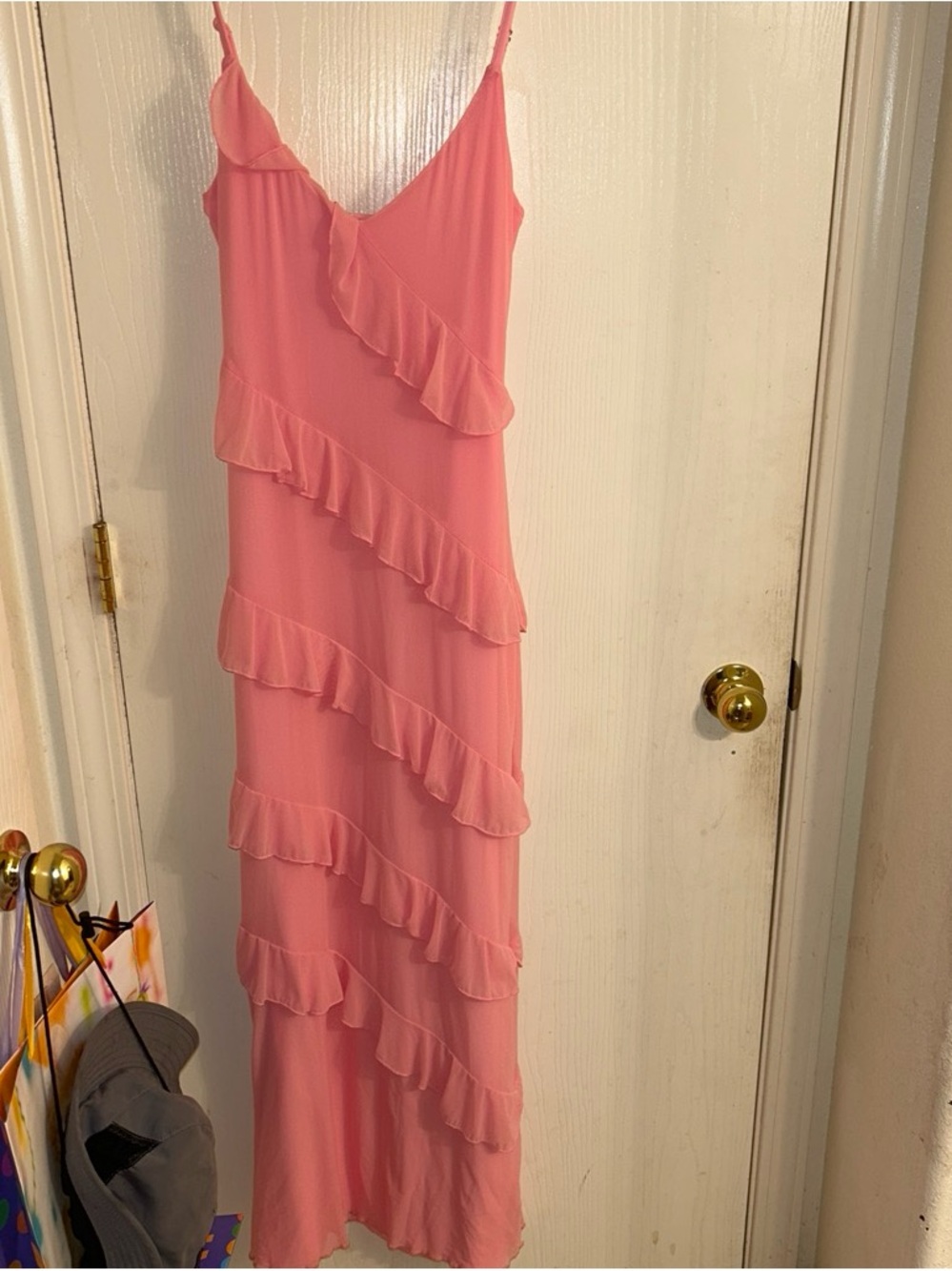 Othr Pink Ruffle Slip Maxi Dress